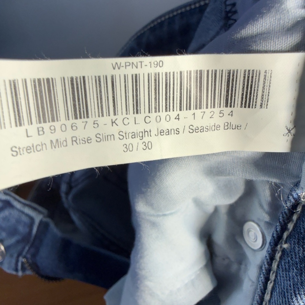NWT Quince Luna Stretch Slim Straight Jeans Seaside Blue Size 30 - Picture 7 of 9